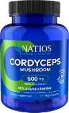 NATIOS Cordyceps Extract, 500 mg, 40 polysaccharides, 90 veganských kapslí